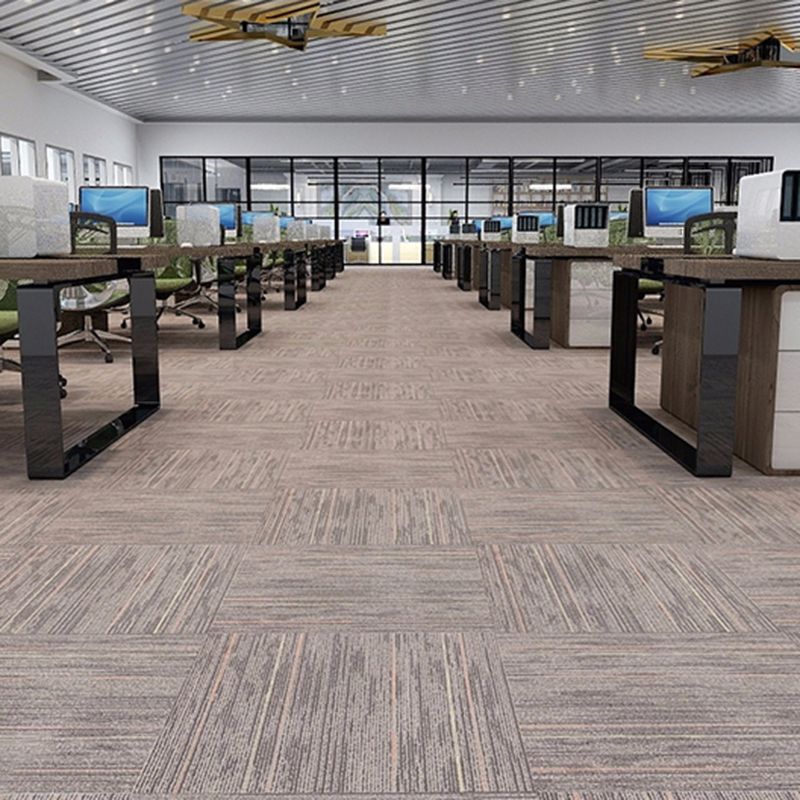 Stripe Print Carpet Floor Tile Level Loop Non-Skid Loose Lay Office Room Carpet Tile