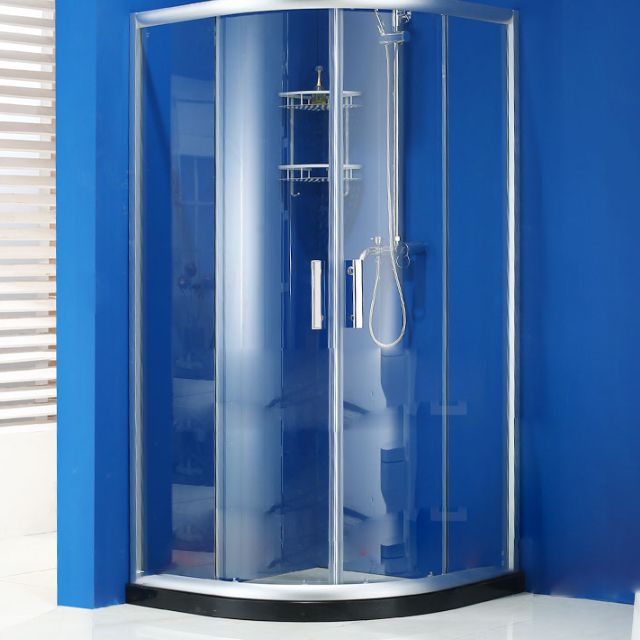 Round Double Sliding Door Shower Enclosure Tempered Glass Shower Enclosure