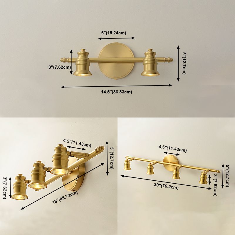 Minimalistische lineare Waschtischbeleuchtung, Metallwaschtischlicht in Gold für Badezimmer