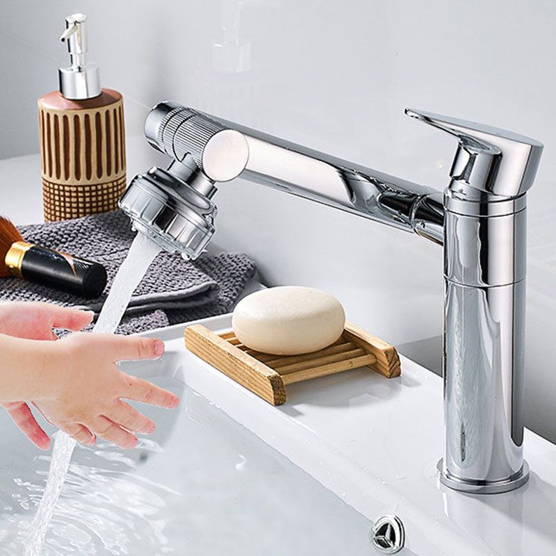 Glam Style Faucet Single Handle Vessel Sink Bathroom Faucet with Waterfall Spout