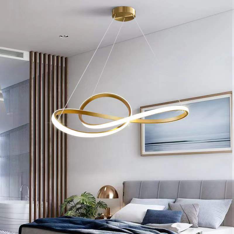 Metal Unique Shape Chandelier Light Modern Style 1 Light Hanging Lamp for Dining Room