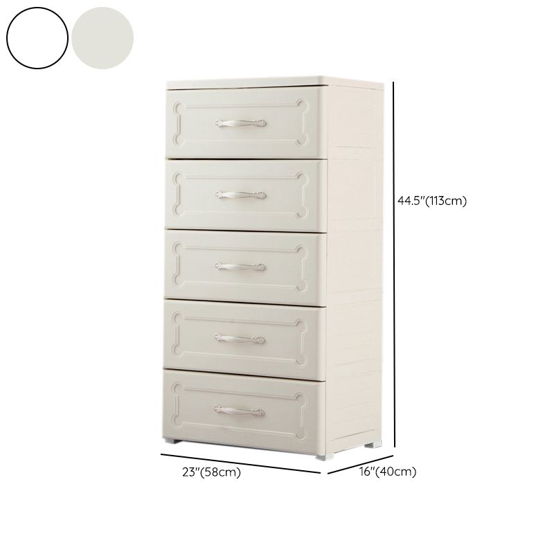 Contemporary Kids Dressers Vertical Plastic Nursery Dresser with Drawers for Home