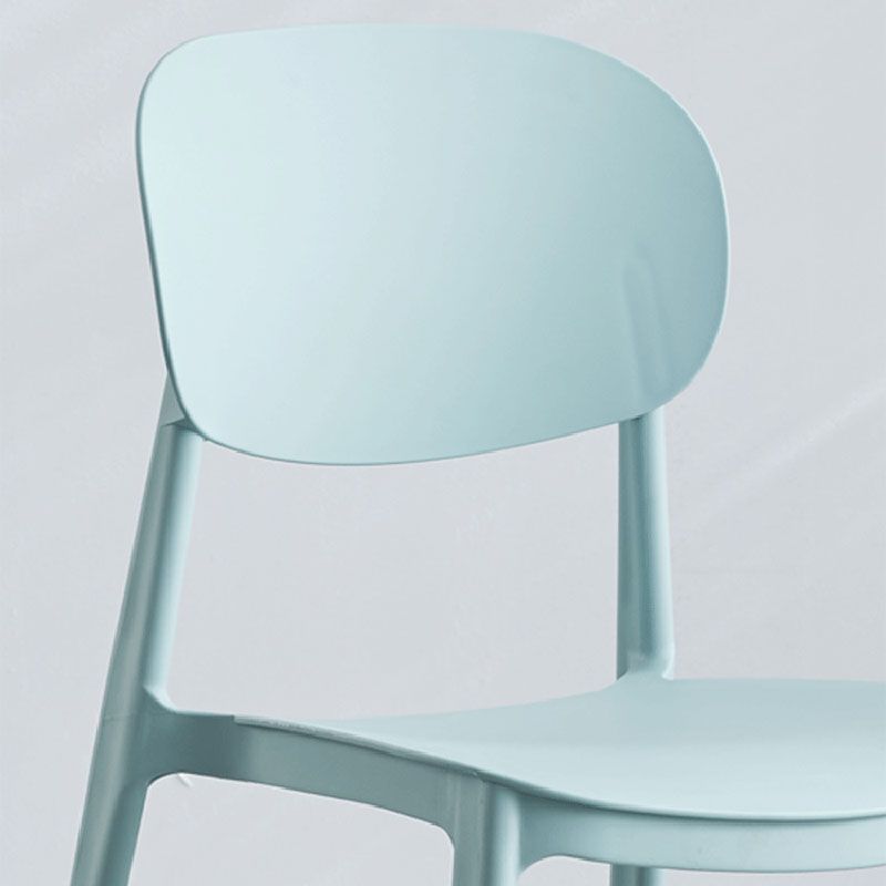 Contemporary Stackable Chairs Open Back Kitchen Armless Chairs with Plastic Legs