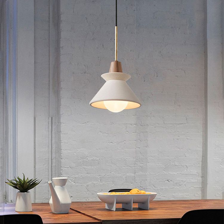 Moderne eenvoudige kegel plafond kroonluchter cement hangend licht voor woonkamer