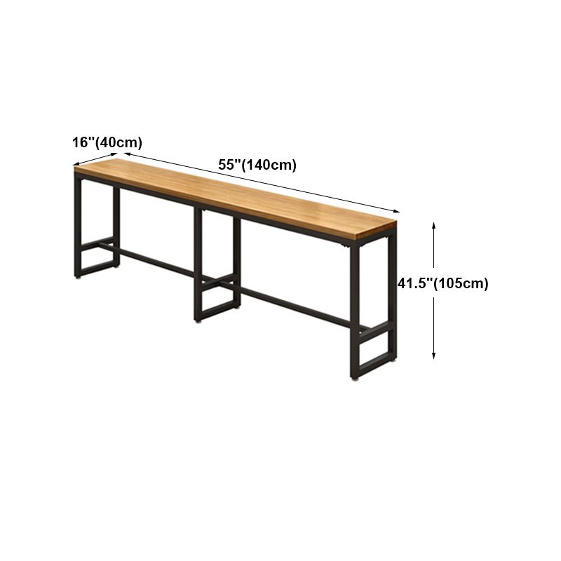 Modern Brown Wood Bar Table with Rectangle Table Top Black Trestle Table - 42" H