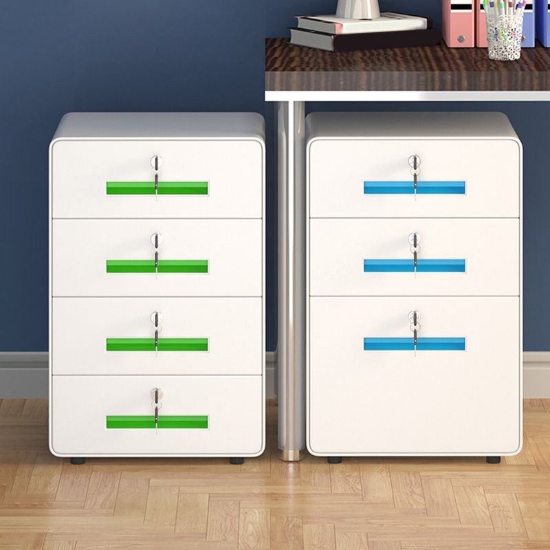 Vertical Filing Cabinet Contemporary Metal Fire-Resistant File Cabinet with Drawers