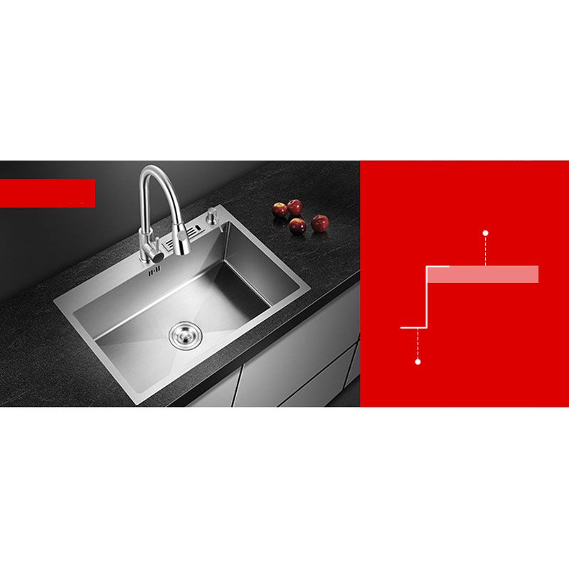 Modern Kitchen Sink Stainless Steel with Accessories and Faucet Kitchen Bar Sink