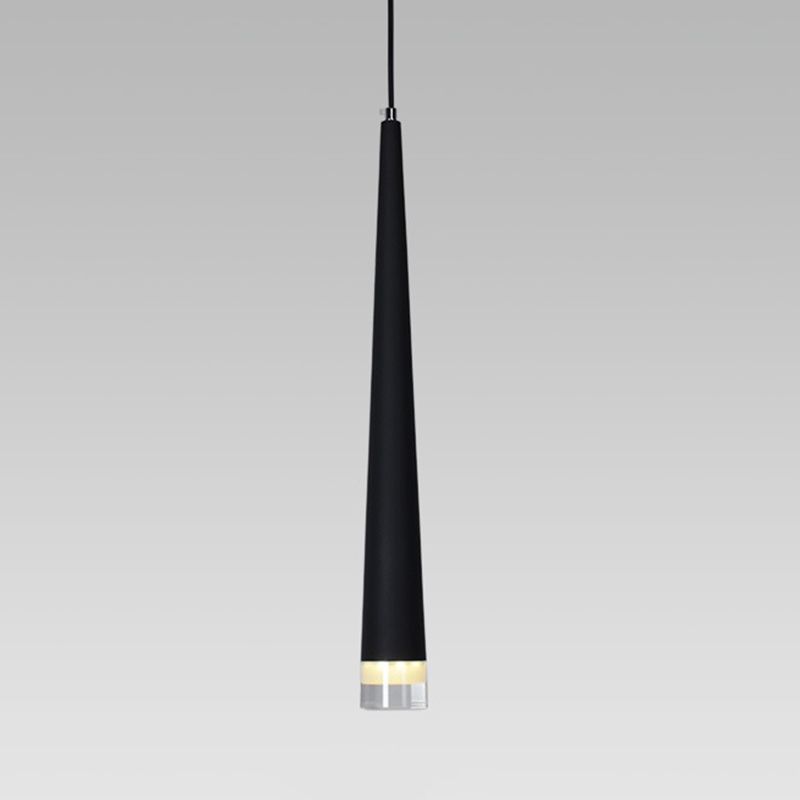 Pendante à LED Conical Crystal en Aluminium de style luxueux moderne Lumière suspendue intérieure en noir