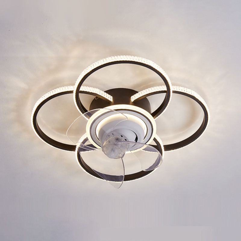 Metal Round Shape Ceiling Fans Light Modern Style 5-Lights Ceiling Fan Light