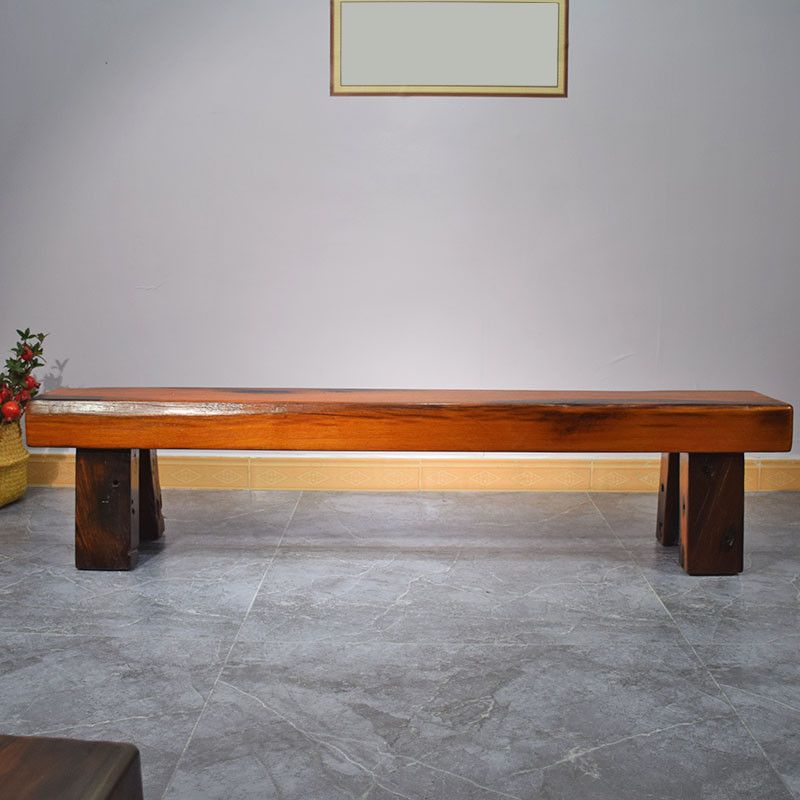 Traditional Dining Bench, Solid Wood Bench with Trestle Legs