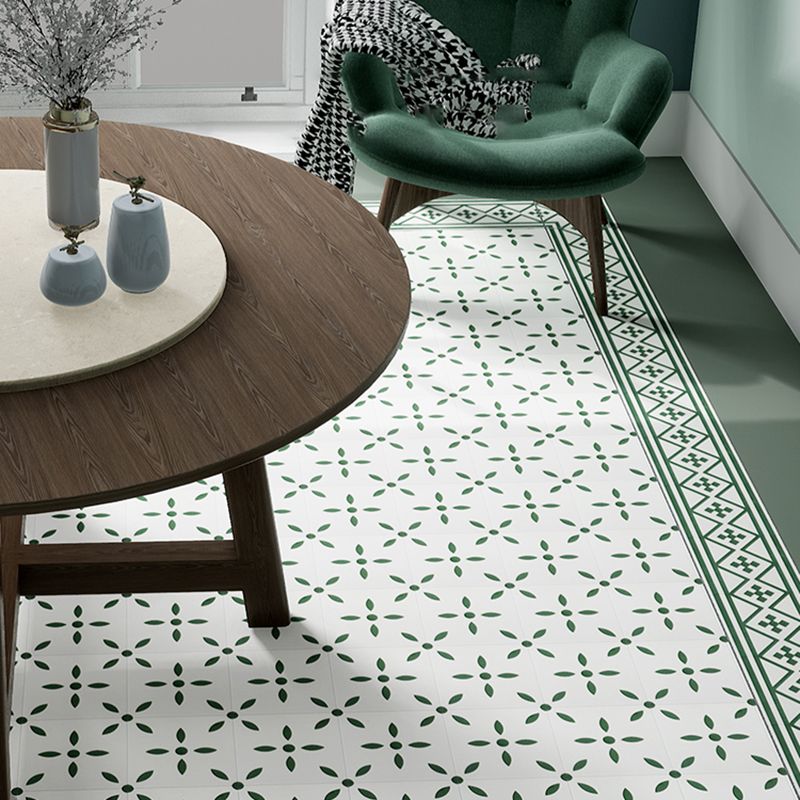 Modern Style Floor Tile Moroccan Print Straight Edge Square Waterproof Floor Tile