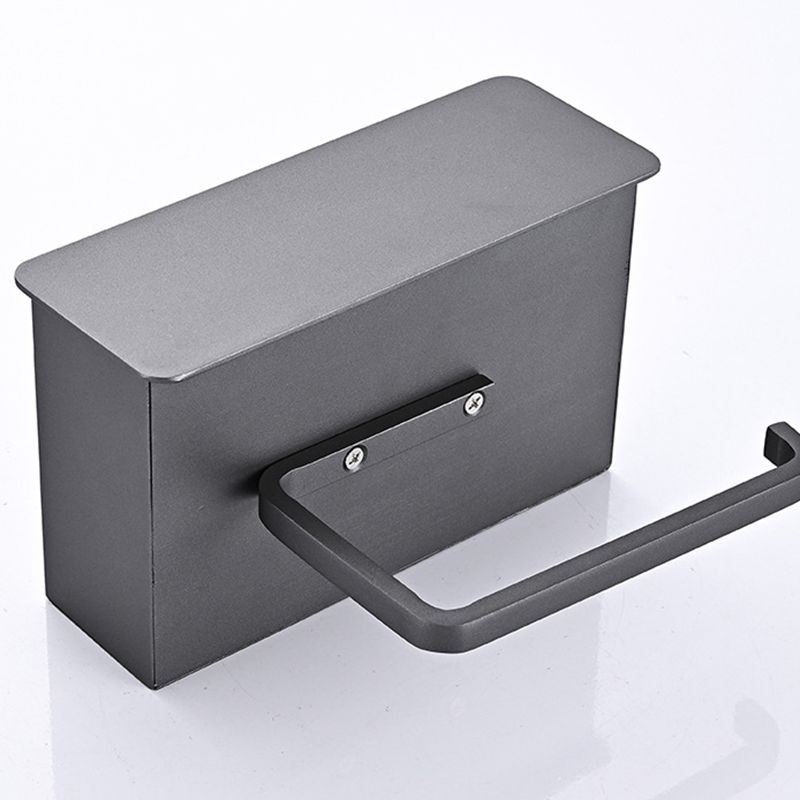 2 Piece Stainless Steel Classic Bathroom Accessory Set Black & Chrome Paper Holder