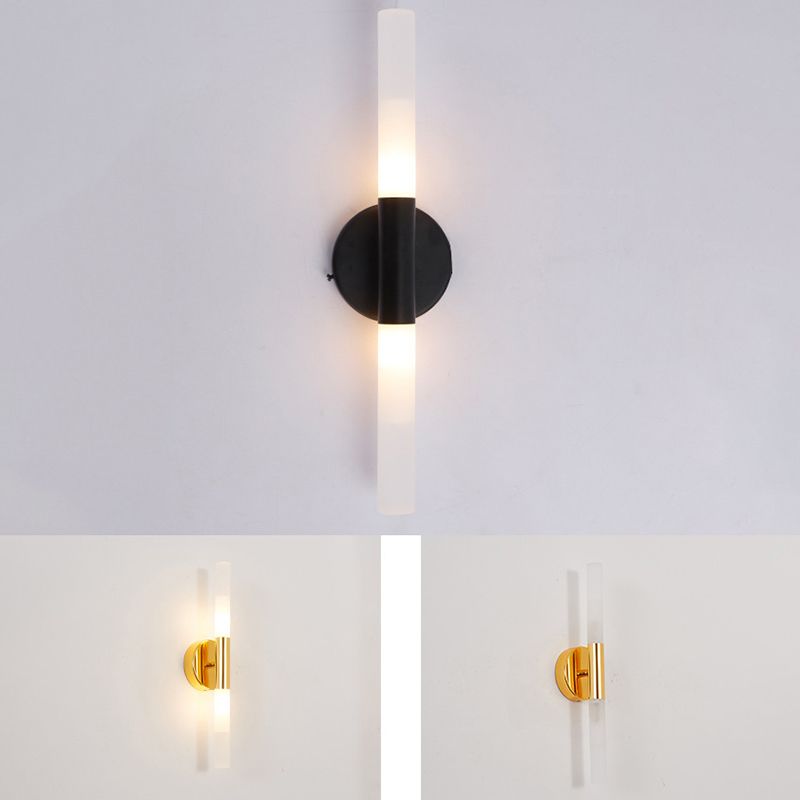 Modern Unique Shape Wall Mounted Light 2 Light Sconce Light Fixture in Gold for Washroom