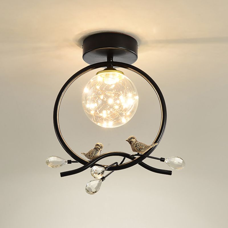 Nordic Starry Glass Ball Ceiling Light LED Flush Mount Light for Hallway