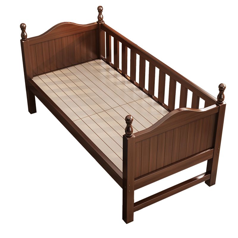 Espresso Wood Baby Crib Traditional Crib Nursery Bed with Guardrail