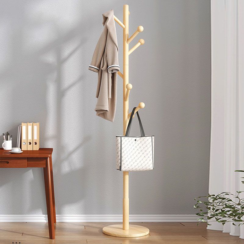 Modern Coat Hanger Wooden Framed Free Standing Coat Rack with Hooks