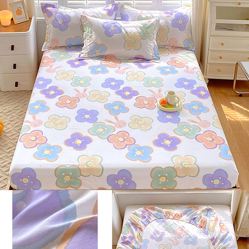 Cotton Fitted Sheet Single Piece Home Bedroom Simple Bed Sheet