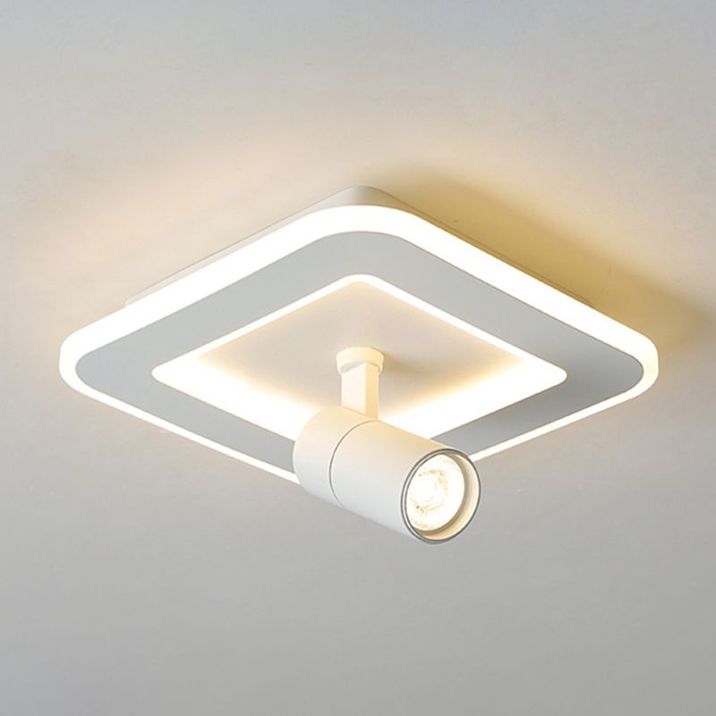 1-Light Iron LED Semi Ceiling Light in Modern Creative Style Acrylic Flush Mount for Cloakroom