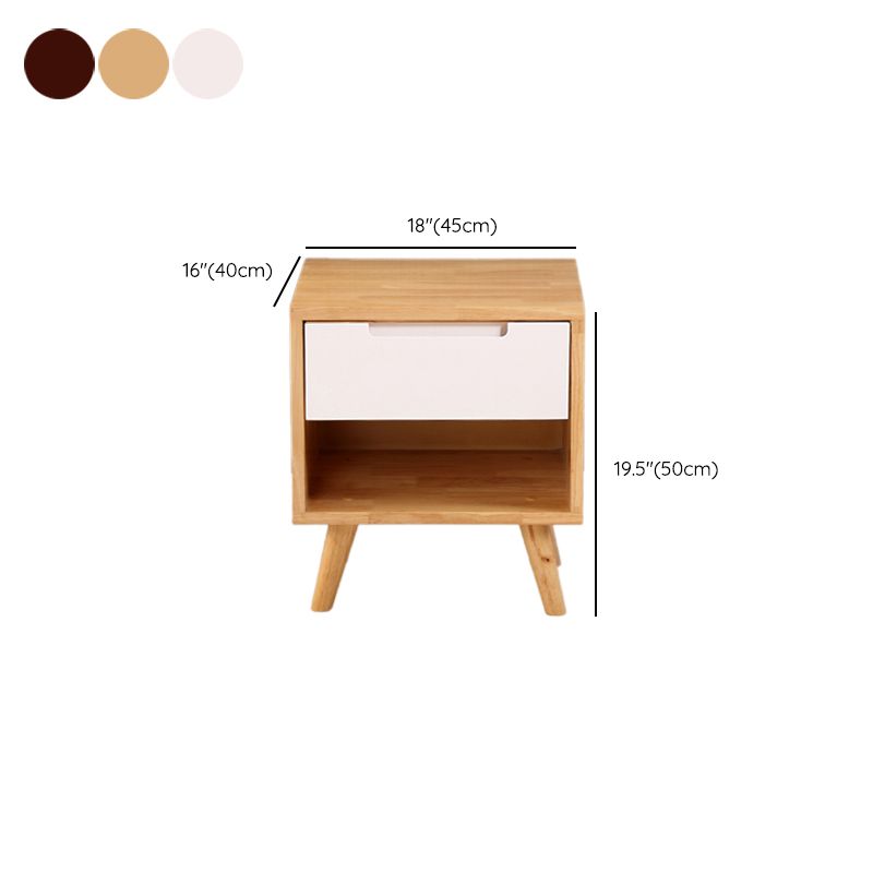 Modern Bedside Cabinet Solid Wood Bed Nightstand for Bedroom