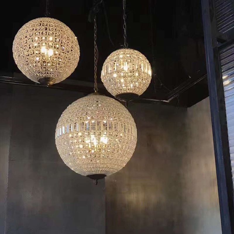 Crystal Globe Chandelier Lighting Simple Style Suspension Light for Dining Room