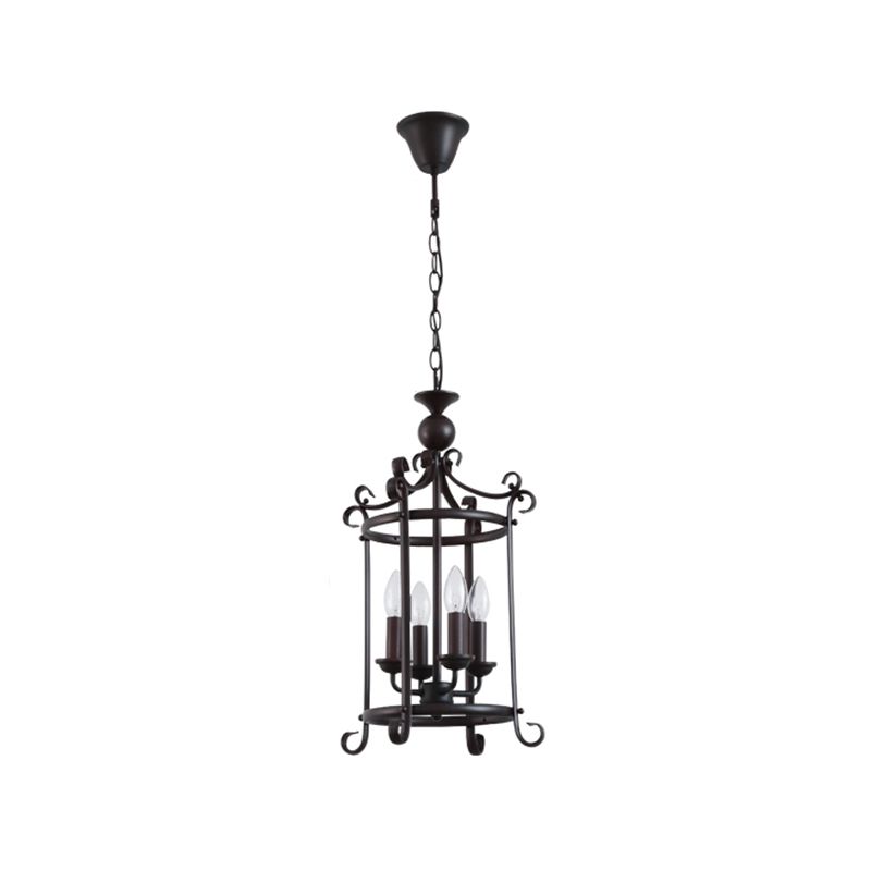 Black Chandelier Hanging Light Fixture Retro Metal Lantern Chandelier Hanging Light Fixture