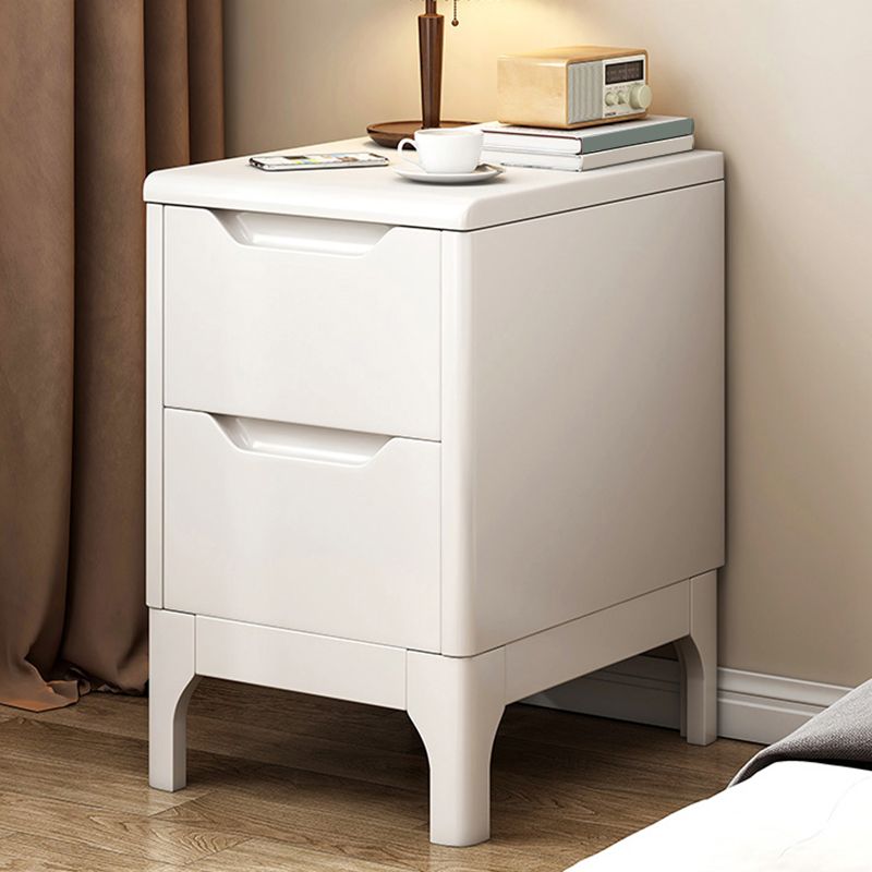 20 Inch H Nightstand 2-Drawer Storage Solid Wood Legs Included Night Table