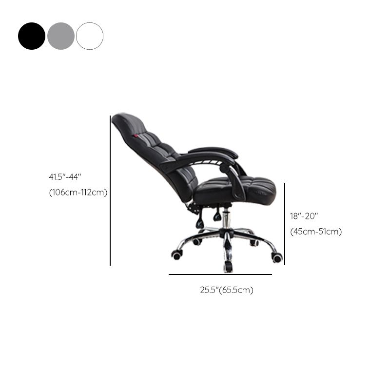 Padded Arms Office Chair Leather Tilt Mechanism No Distressing Ergonomic Desk Chair