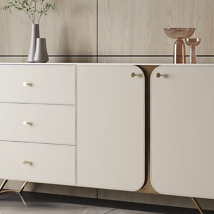 3 Drawers Buffet Stand Glam Sideboard Buffet with 4 Shelves for Kitchen