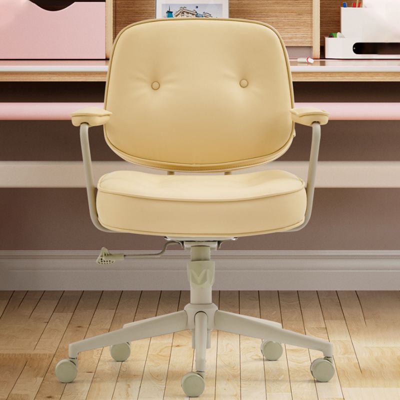 Modern Padded Arms Office Chair Leather No Distressing Ergonomic Desk Chair