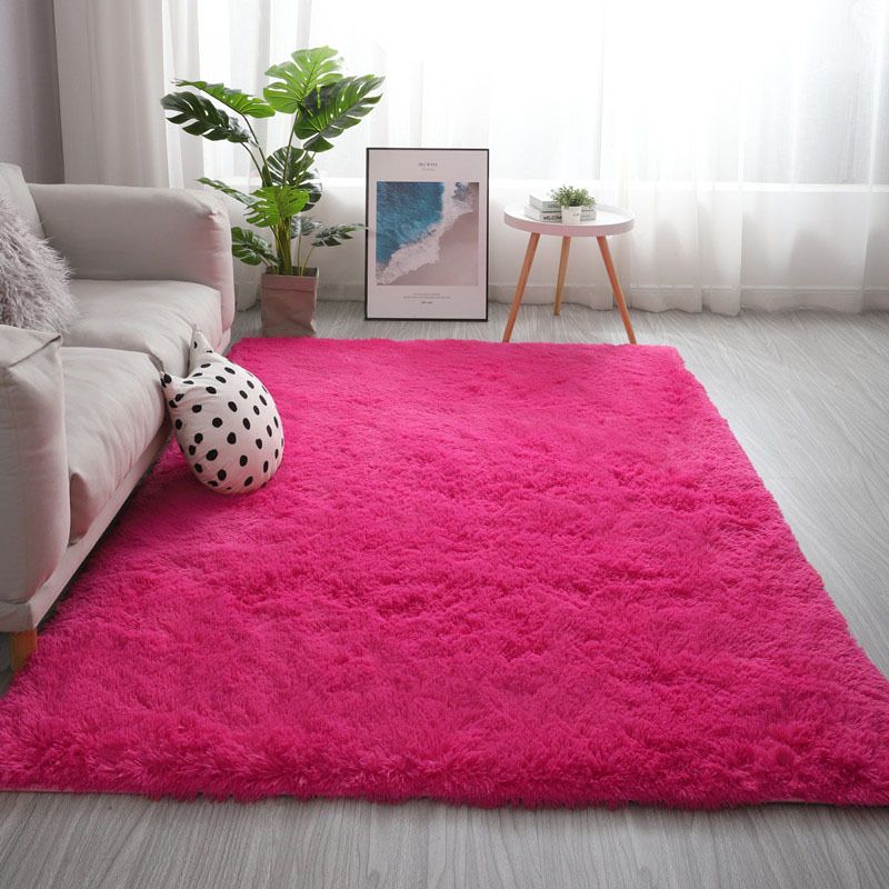 Multi-Colored Simplicity Rug Faux Fur Tie Dye Patterned Carpet Anti-Slip Backing Machine Washable Rug for Room