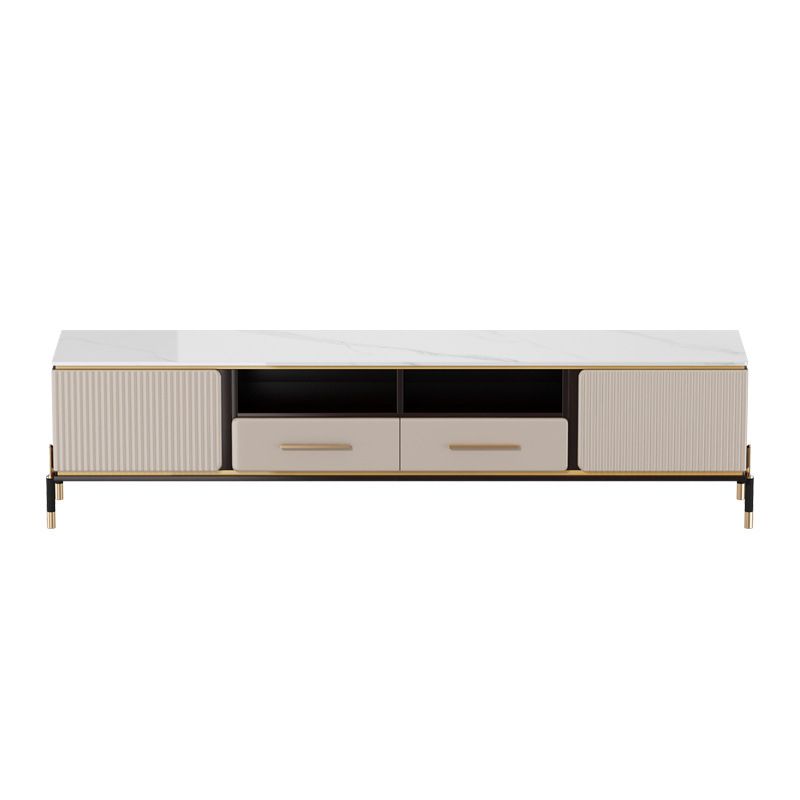 Glam TV Stand Console Stone Media Console TV Stand with 2 Drawers