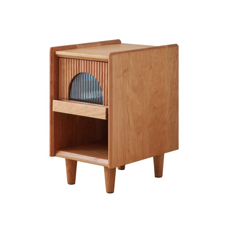 Contemporary Bed Nightstand Solid Wood Bedside Cabinet for Bedroom