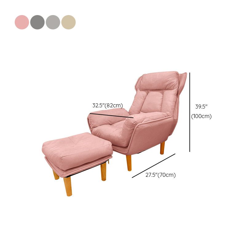 Modern Wood Recliner Chair Manual Solid Color Recliner Chair