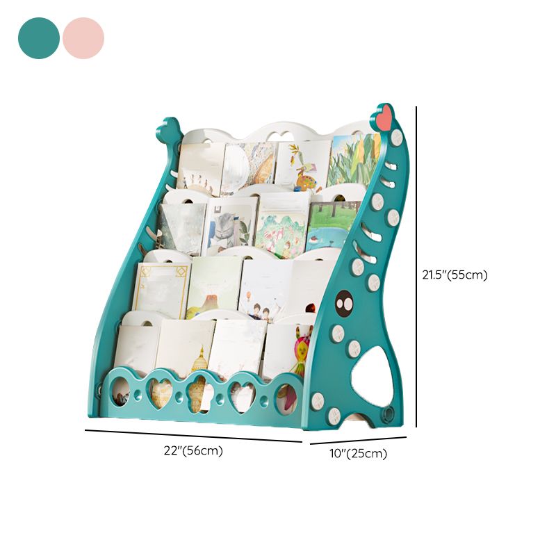 Contemporary Freestanding Book Display Plastic Book Shelf in Closed Back