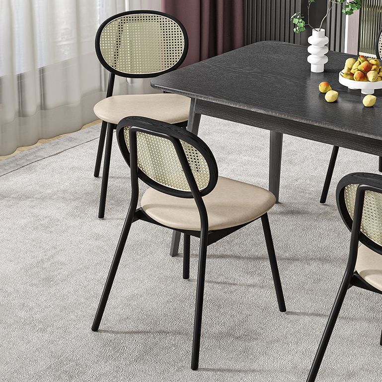 Glam Style Dining Chair Cane Back Side Dining Chair for Dining Room