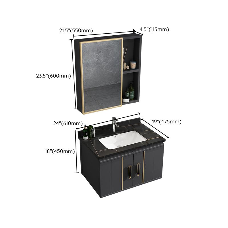 Modern Bathroom Vanity Set Wall Mount Bathroom Sink Vanity with Mirror