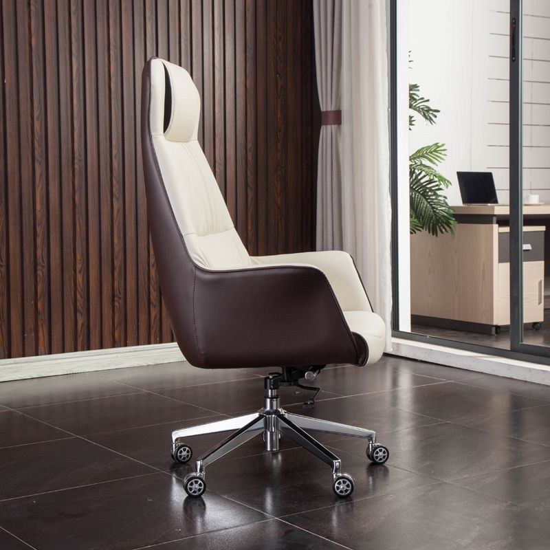 Modern Faux Leather Executive Chair High Back Armless Swivel Chair