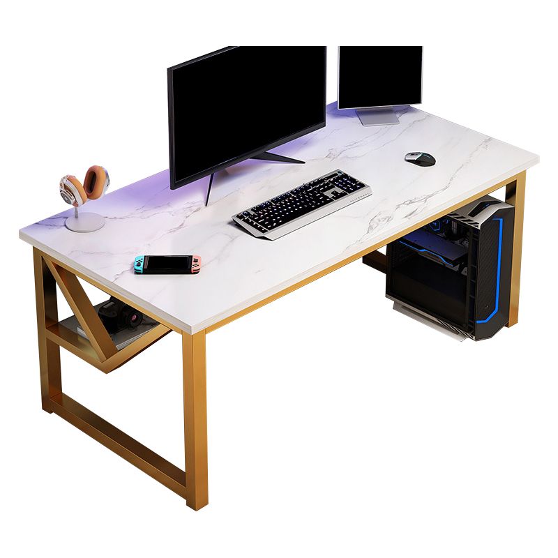 Modern Wood Computer Desk Cable Management Rectangular Office Desk