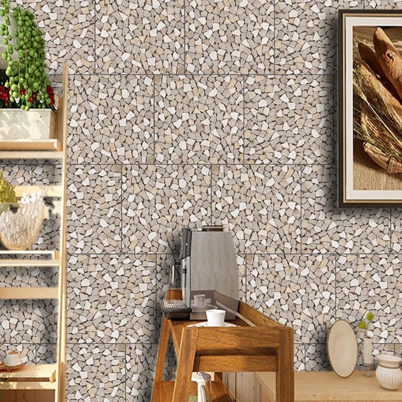 Modern Gravel Stick Wallpaper Panel Set for Kitchen 3.4-sq ft Wall Decor in Pastel Color