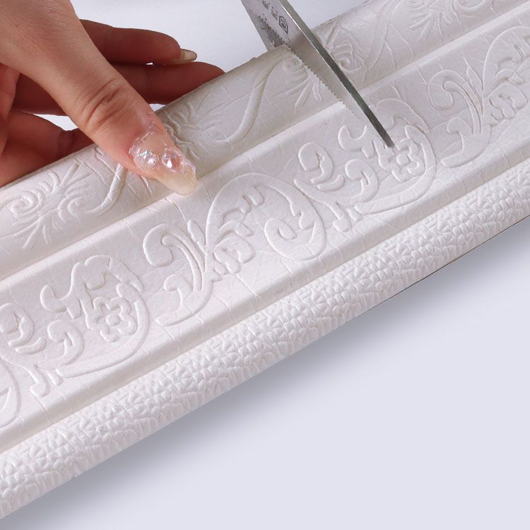 Modern Baseboard 3D Embossing Baseboard PVC Stereo Skirting Set of 1