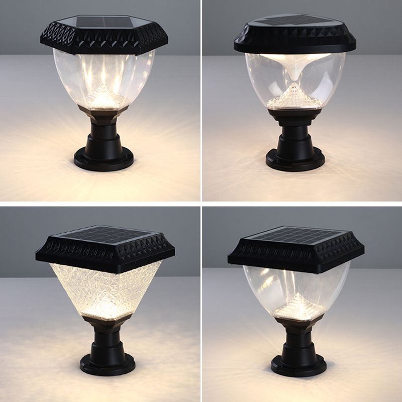 Modern Simple Plastic Pillar Lamp Waterproof Solar Energy Pillar Light for Outdoor