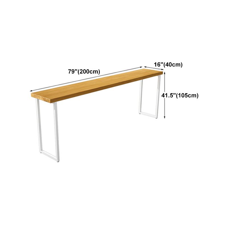 Pine Wood Bar Dining Table Industrial Bar Dining Table with Sled Base in White