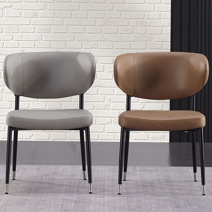 Modern PU Leather Dining Chair Upholstered Arm Chair for Kitchen