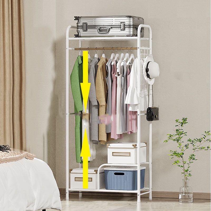 Modern Coat Rack Metal Free Standing Storage Shelves Entryway Kit