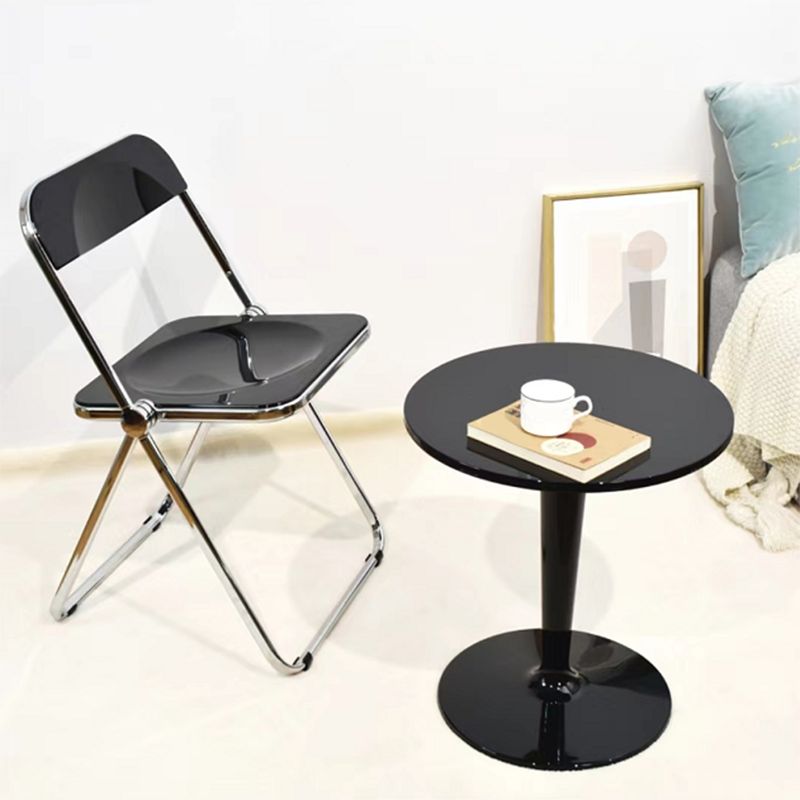 Acrylic Bedside Table , Modern 19.1" H Round Nightstand Table