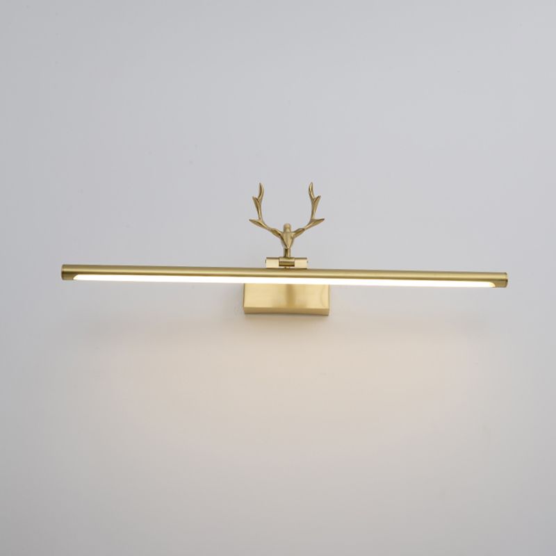 Mid-Century Luxury Style Linear Wall Mounted Vanity Lights Metal Vanity Lighting Fixtures with Antlers