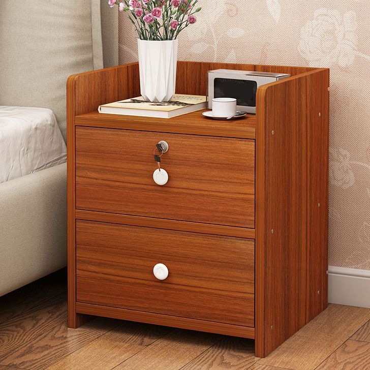 Modern Wood Nightstand 40" Tall Bedside Cabinet with Drawer and Legs