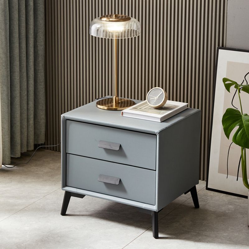 Modern Bedside Cabinet Solid Wood Accent Table Nightstand for Bedroom