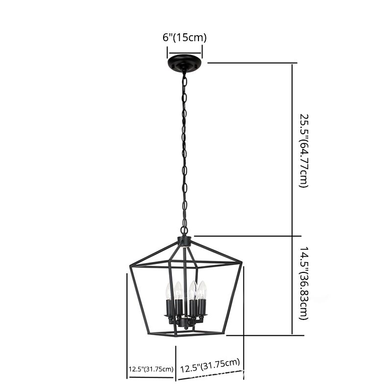 4 luces Geométricas Multi colgantes Retro Estilo industrial Metal Multi Drop Lighting para restaurante