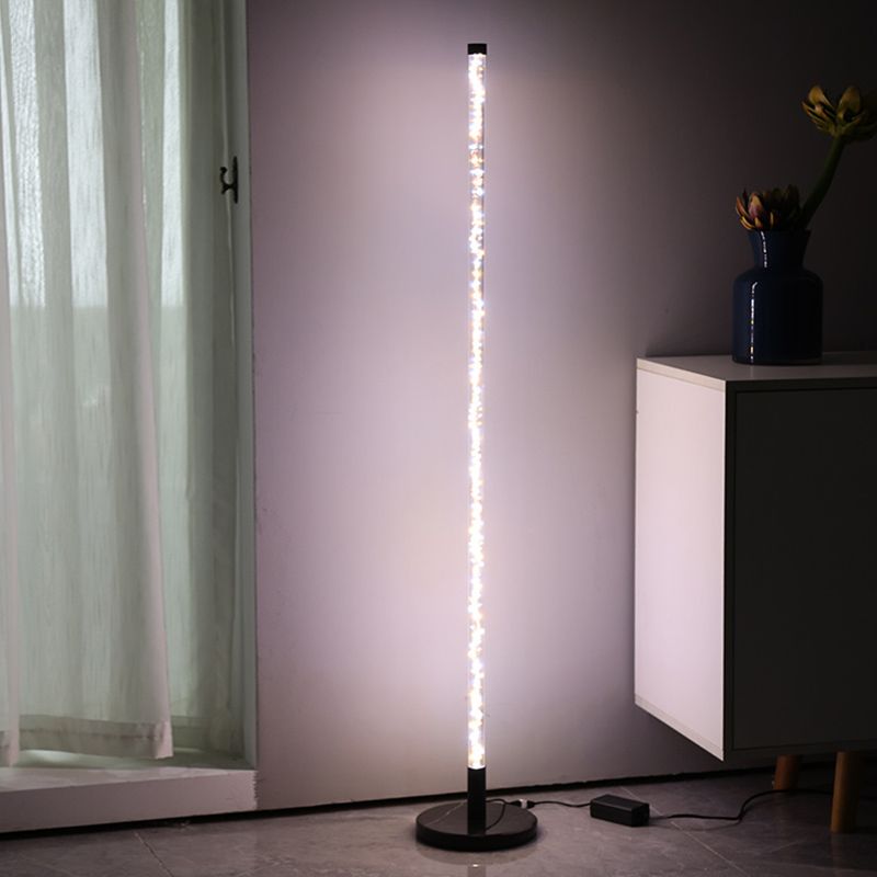 Simplicity Linear Floor Lamp Acrylic Living Room Corner LED Standing Light in Black